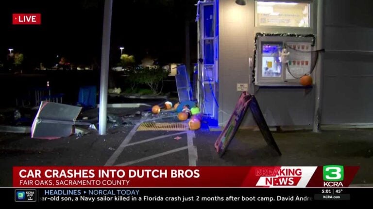Car slams into Sacramento County Dutch Bros