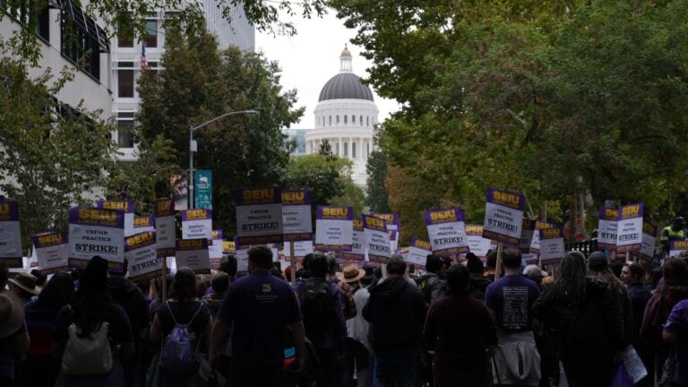 What does Gavin Newsom think of the state worker strike? The governor won’t say