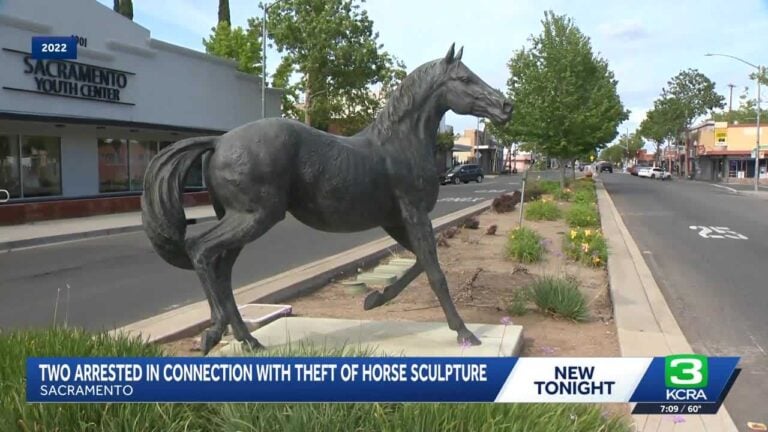 2 arrested in connection with stolen historic horse statue in north Sacramento